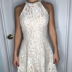 White lace dress open back junior prom sweet 16